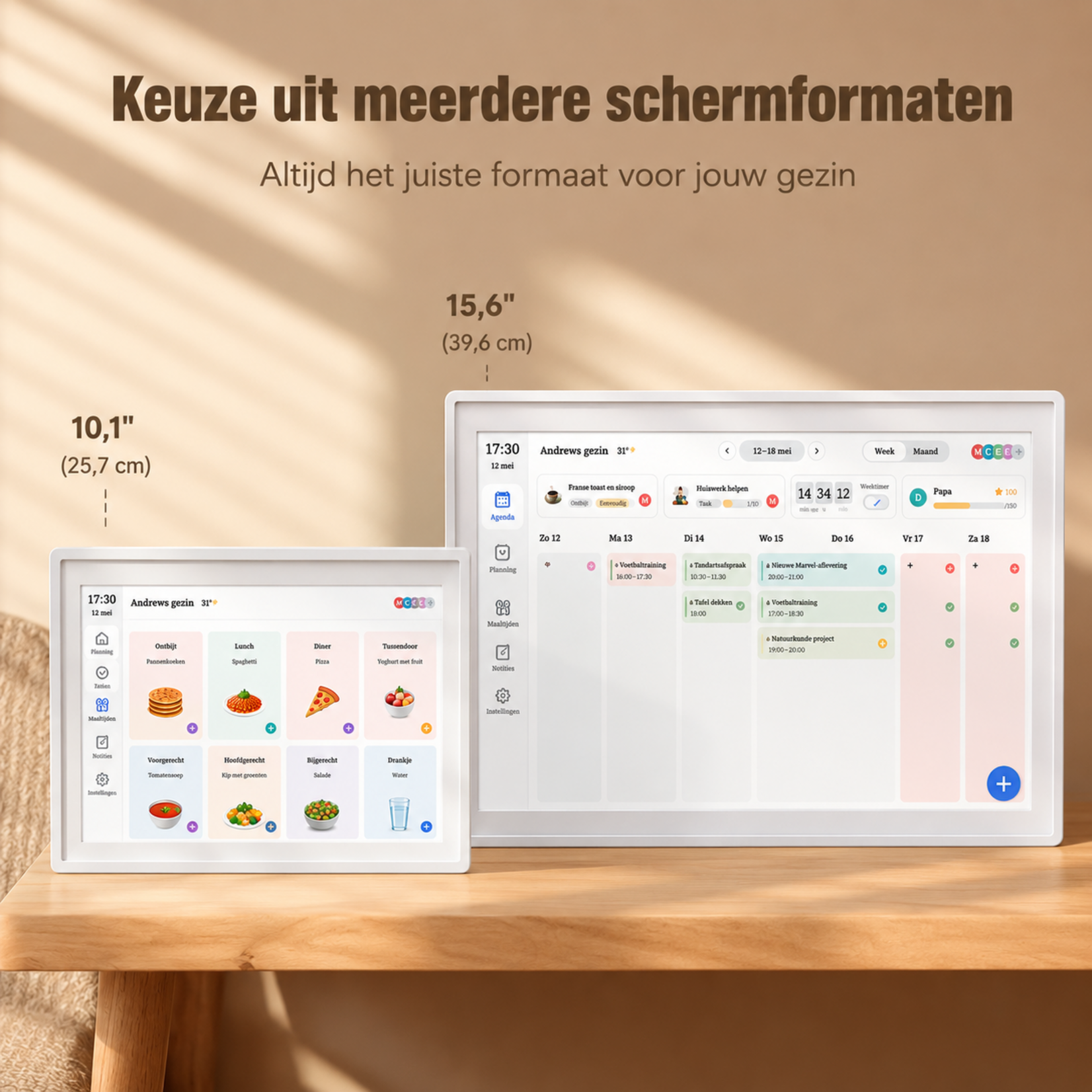 Dutch Wanted Dutch Wanted Digital Photo Frame – Digital Calendar – 10.1 Inch – Wi-Fi – Touchscreen – White
