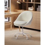 Bobbel Home Bobbel Home Verstelbare Bureaustoel Kaptafelstoel Sherpa Comfort Beige-Wit