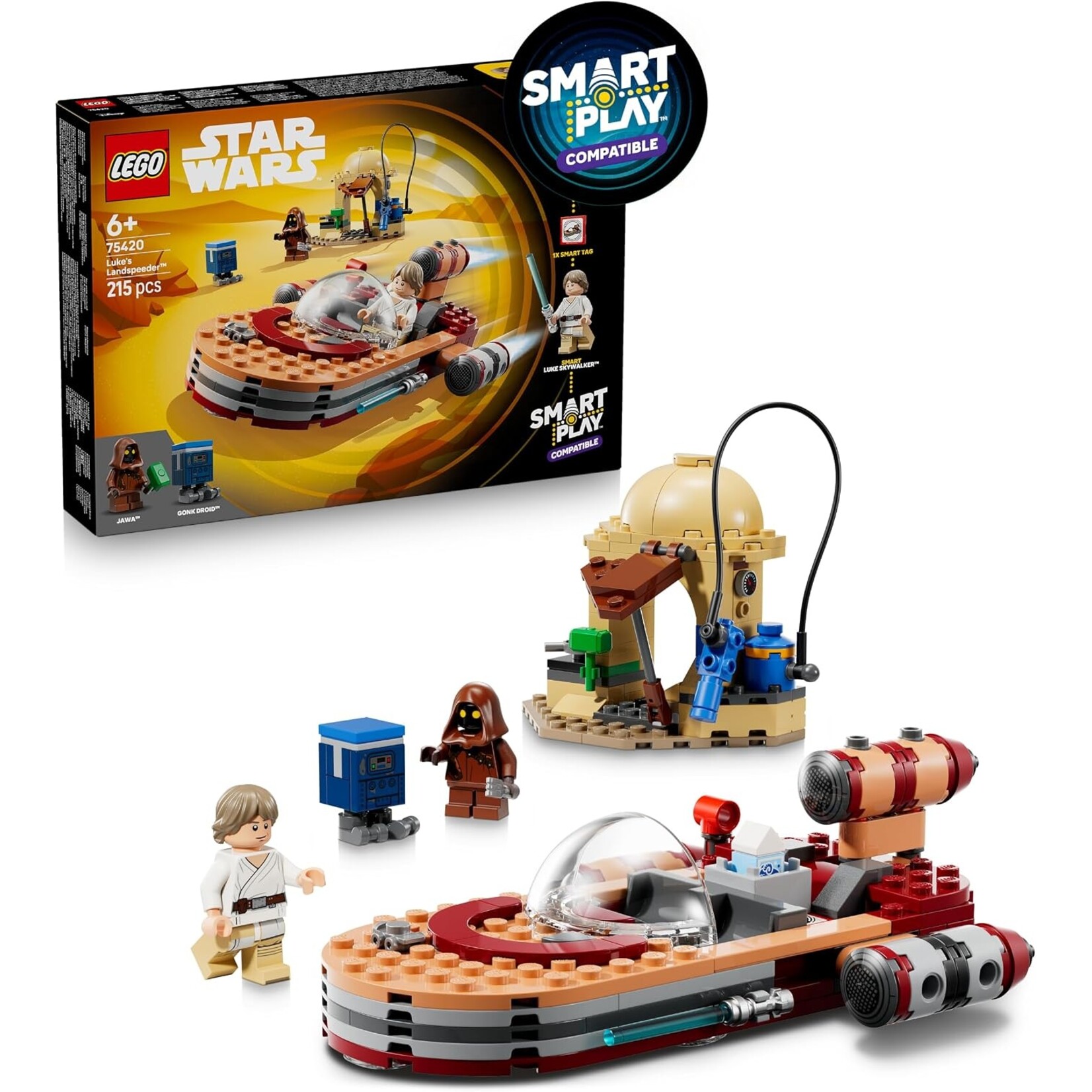 LEGO LEGO Star Wars Smart Play - Luke's Landspeeder Bouwset - Met Smart Tag en 2 Minifiguren - Vanaf 6 Jaar