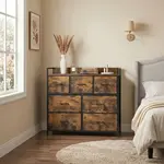 Bobbel Home Drawer Cabinet – 7 Drawers – Storage Unit – Industrial – Brown Black