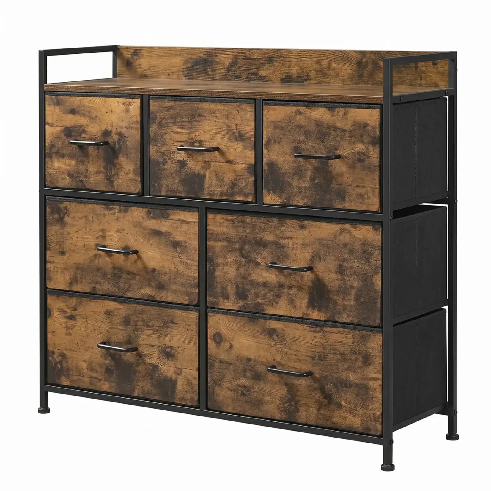 Bobbel Home Bobbel Home Drawer Cabinet – 7 Drawers – Storage Unit – Industrial – Brown Black