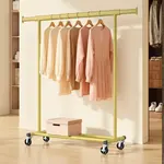 Bobbel Home Kledingrek – Uitschuifbaar – Op Wielen – Metaal – 132 cm – Goud