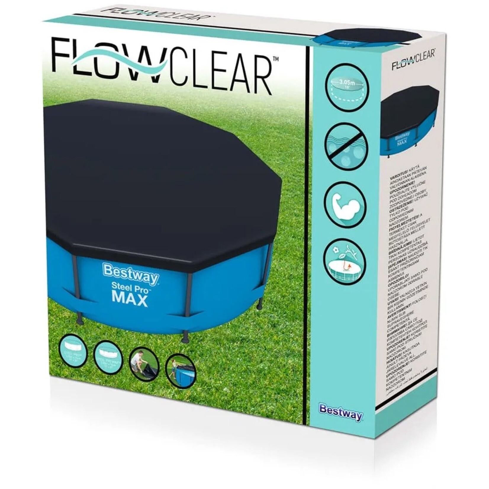 Bestway Best Way Zwembad Afdekzeil Rond - Diameter 305 cm - Geschikt voor Stalen Frame Zwembaden