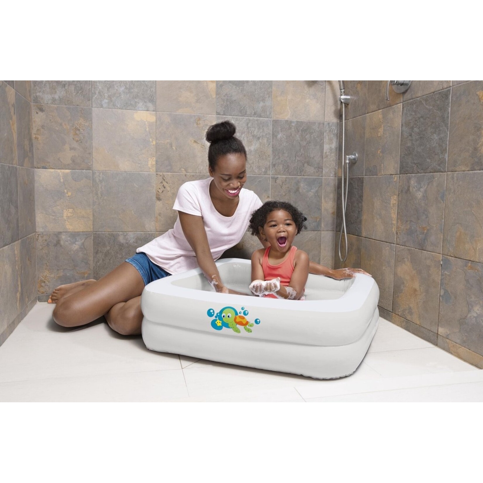 Bobbel Home Bestway - Babyzwembad met Opblaasbare Bodem - 86 x 86 x 25 cm