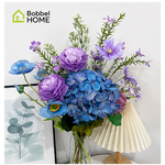 Bobbel Home Bobbel Home Kunstbloemen Boeket – Zijden Bloemen – Paars Blauw – 75 cm