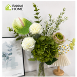 Bobbel Home Bobbel Home Kunstbloemen Boeket – Zijden Bloemen – Groen Wit – 75 cm – Luxe Plukboeket