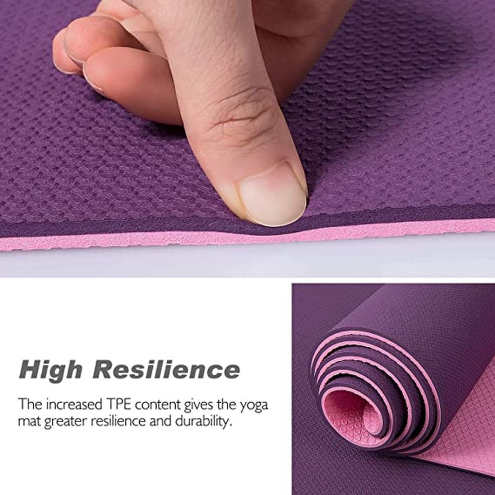 Bobbel Home Bobbel Home – Premium Yoga Mat – Non-slip – Extra Thick – Includes Carry Bag – Fitness – Pilates Mat – Sports Mat – 183 x 60 cm – Pink