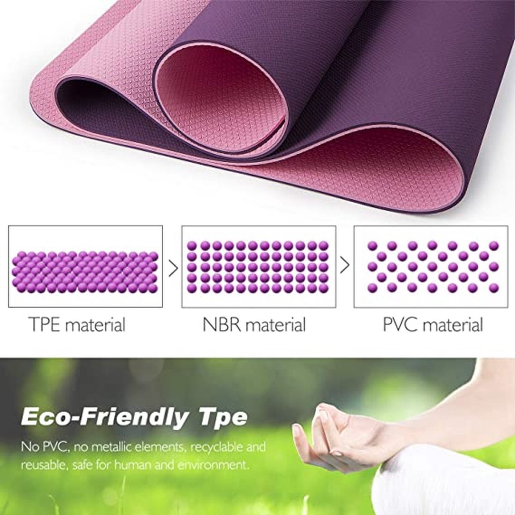 Bobbel Home Bobbel Home – Premium Yoga Mat – Non-slip – Extra Thick – Includes Carry Bag – Fitness – Pilates Mat – Sports Mat – 183 x 60 cm – Pink