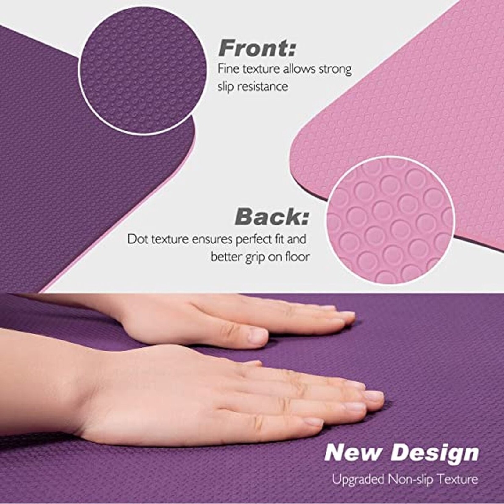 Bobbel Home Bobbel Home - Premium Yoga mat - Anti slip -Extra dik - Inclusief Draagtas - Fitness - Pilates mat - Sport Mat - 183 x 60 cm - Roze