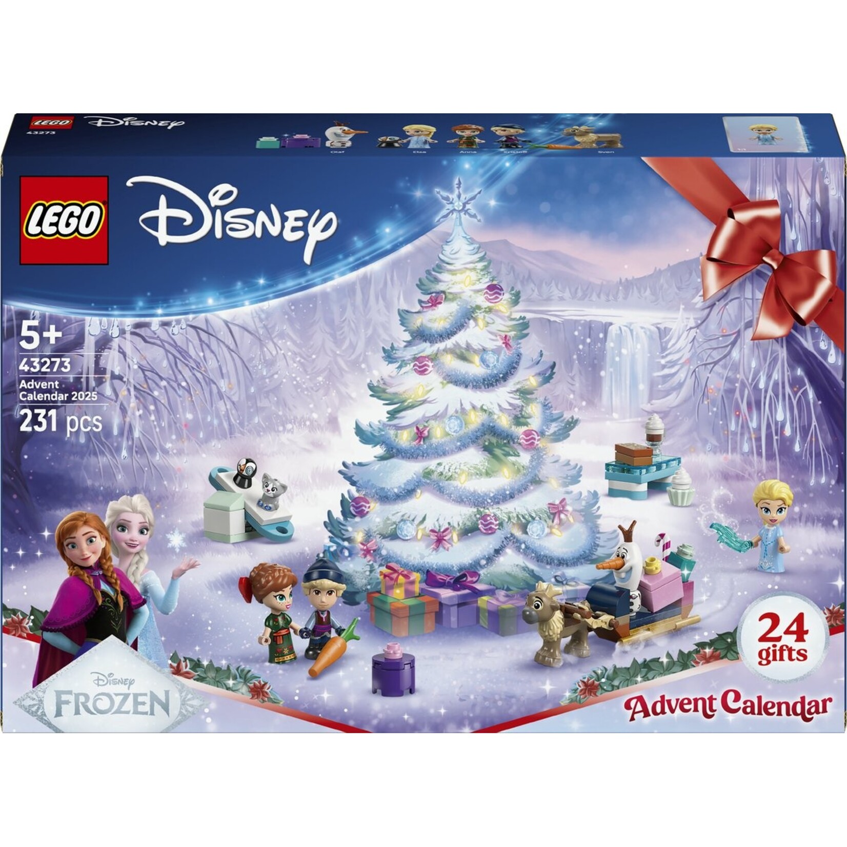 LEGO LEGO Disney Frozen Adventskalender 2025 43273 met Elsa Anna Olaf en Sven 231 Onderdelen