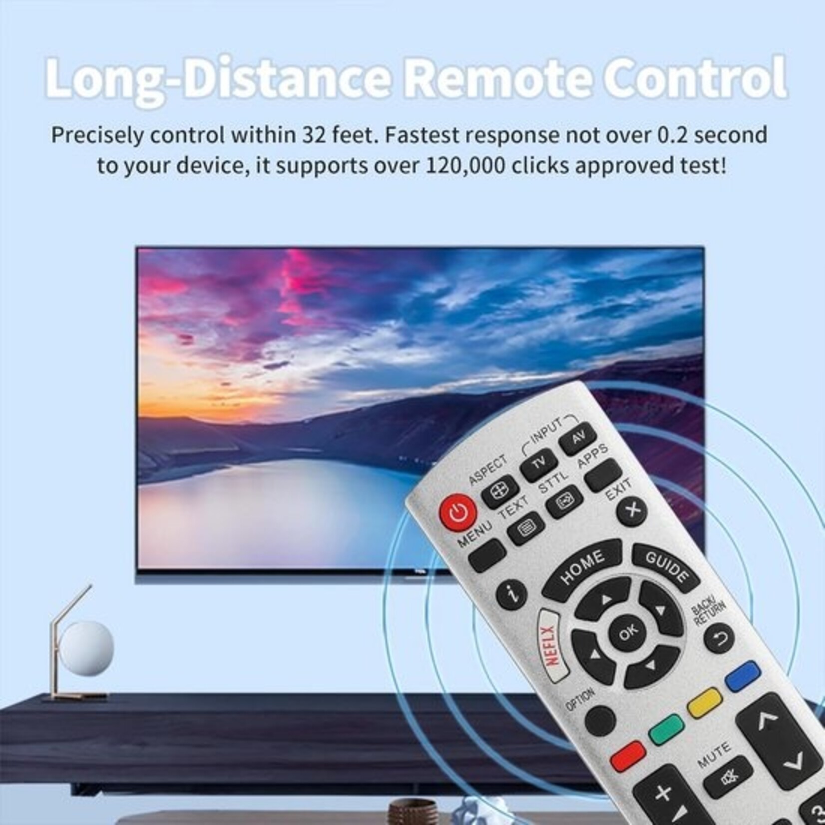 Vervangende afstandsbediening voor Panasonic Viera televisies  Is jouw originele Panasonic afstandsbediening kwijt, kapot of werkt deze niet meer naar behoren? Met deze vervangende afstandsbediening voor Panasonic Viera TV's bedien je jouw televisie weer