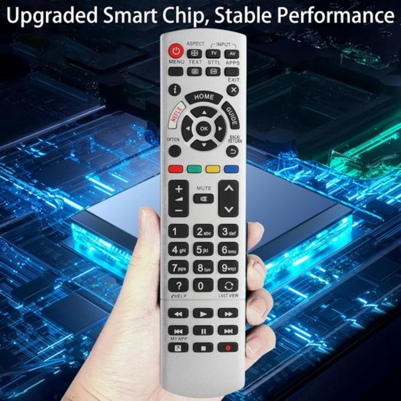 Vervangende afstandsbediening voor Panasonic Viera televisies  Is jouw originele Panasonic afstandsbediening kwijt, kapot of werkt deze niet meer naar behoren? Met deze vervangende afstandsbediening voor Panasonic Viera TV's bedien je jouw televisie weer