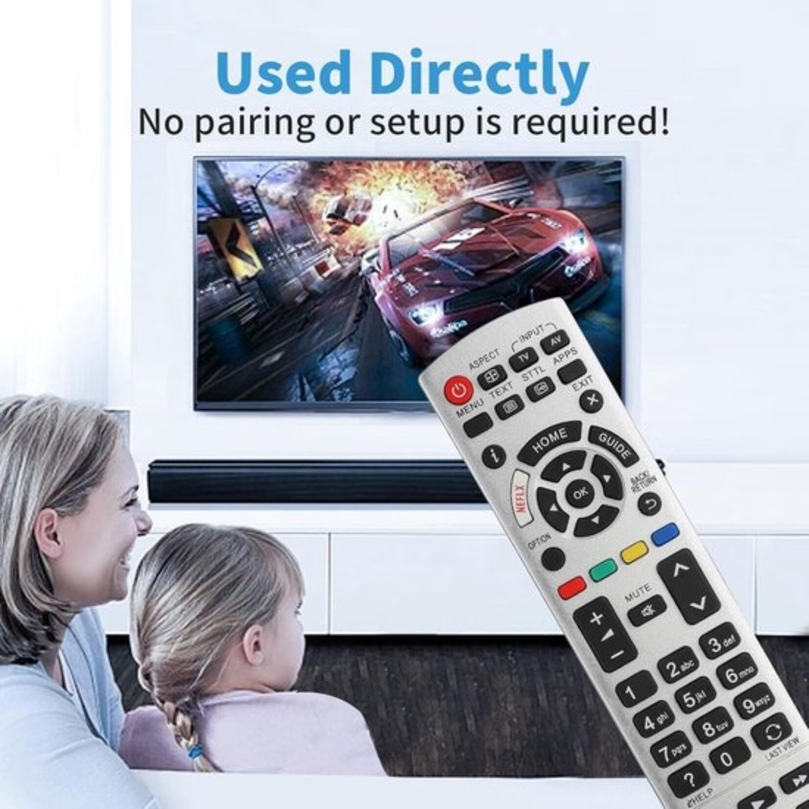 Vervangende afstandsbediening voor Panasonic Viera televisies  Is jouw originele Panasonic afstandsbediening kwijt, kapot of werkt deze niet meer naar behoren? Met deze vervangende afstandsbediening voor Panasonic Viera TV's bedien je jouw televisie weer