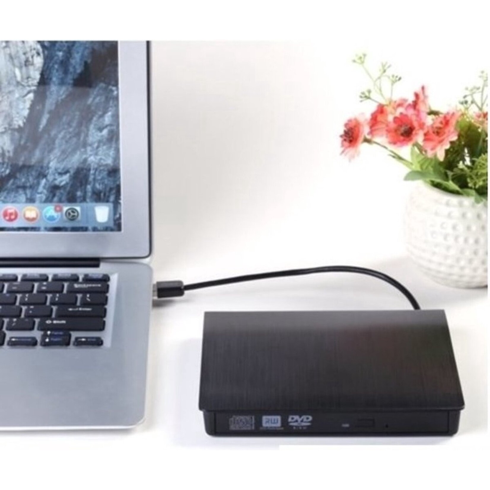 Parya Parya - Plug & Play Externe CD/DVD Combo Drive Speler Reader - USB 2.0 CD-Rom Disk Lezer & Brander