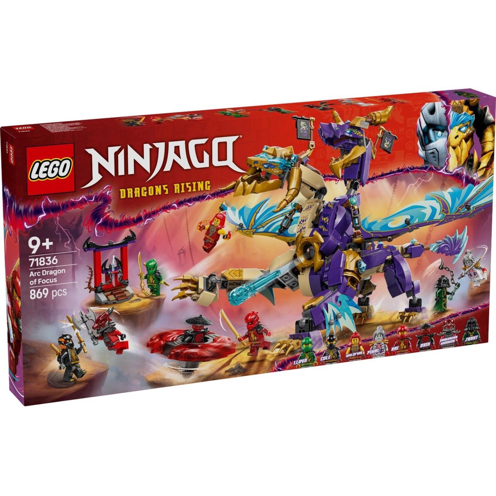 LEGO LEGO NINJAGO 71836 Arc Dragon of Focus with 8 Minifigures 869 Pieces