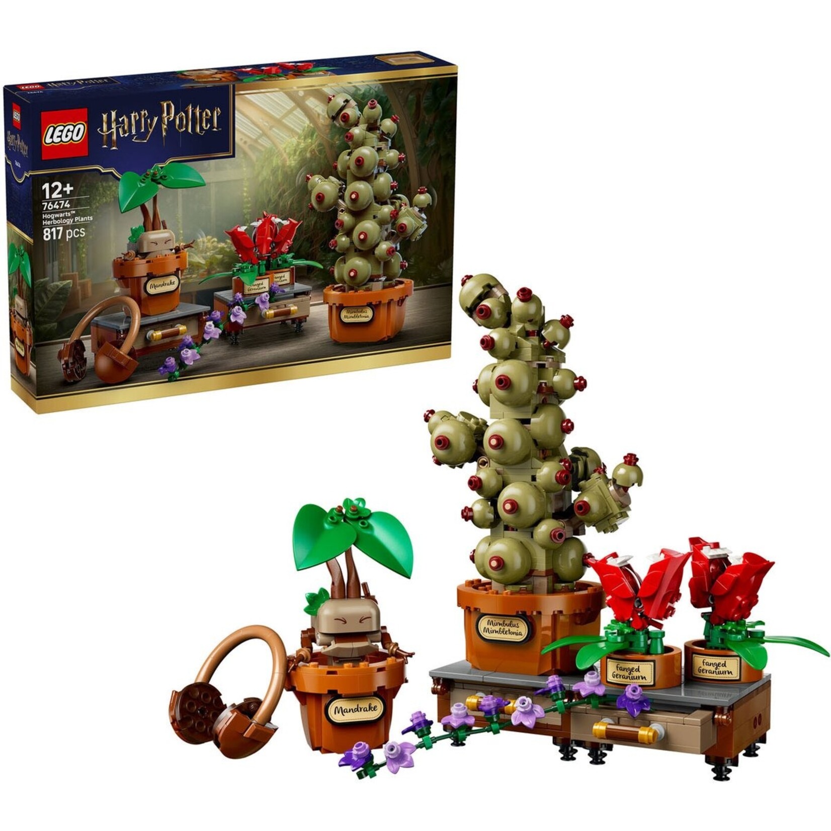 LEGO LEGO Harry Potter 76474 Zweinstein Kruidenkunde Planten 3 Magische Planten 817 Onderdelen