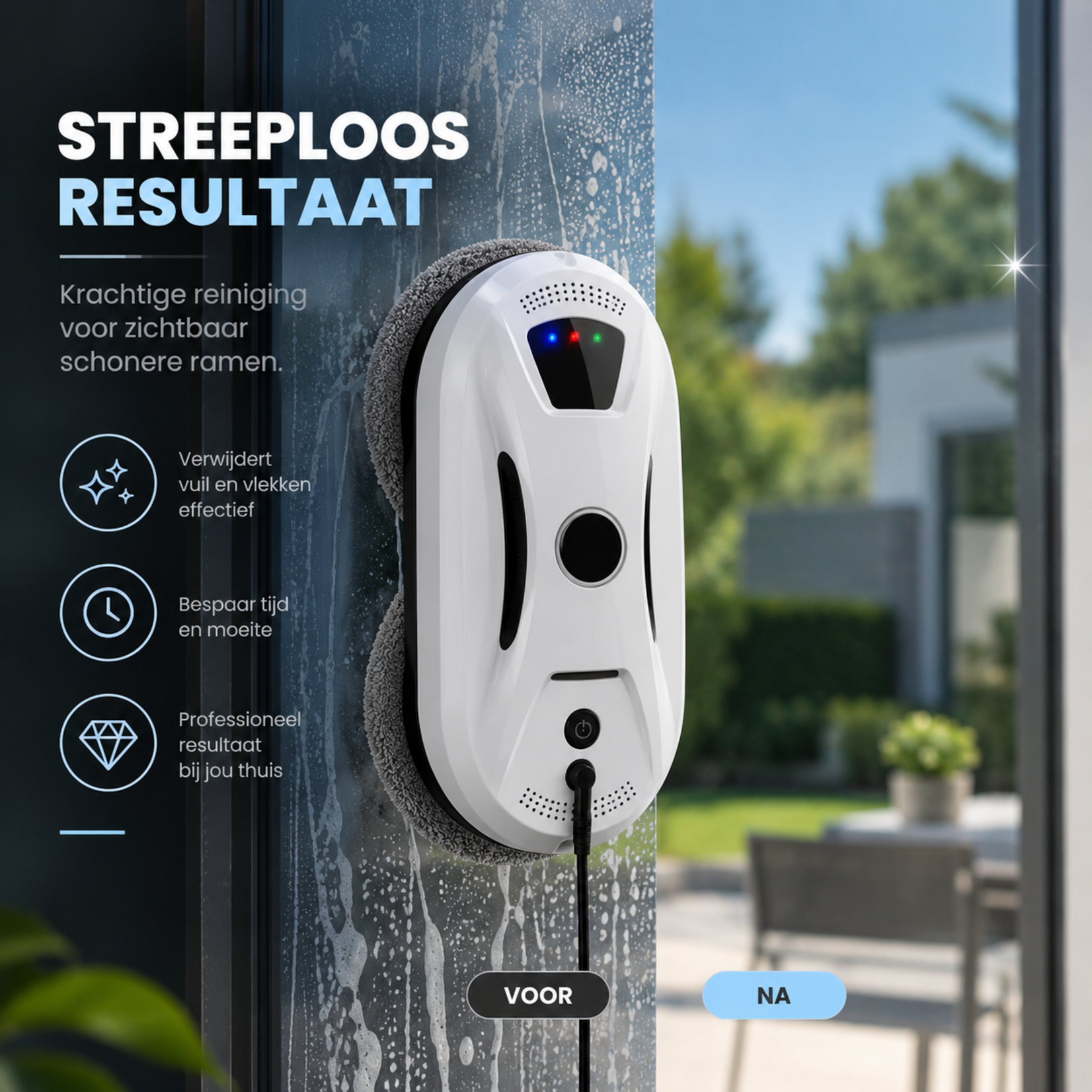 Dutch Wanted Robot window cleaner – Window robot – Electric window cleaner – Window cleaner – Glass cleaner – White – Smart window cleaner