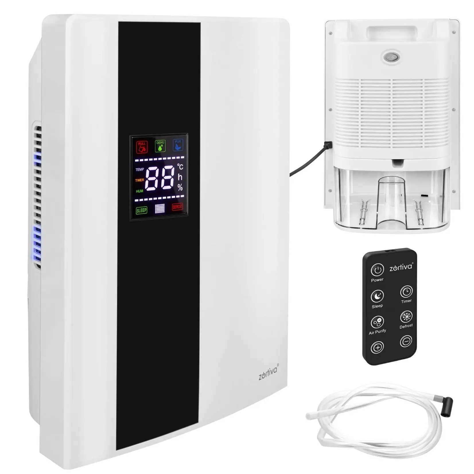 Bobbel Home Electric Dehumidifier 2L 90W – For Rooms up to 30 m² – Adjustable Humidistat 40 to 70% – Timer – Sleep Mode – Remote Control