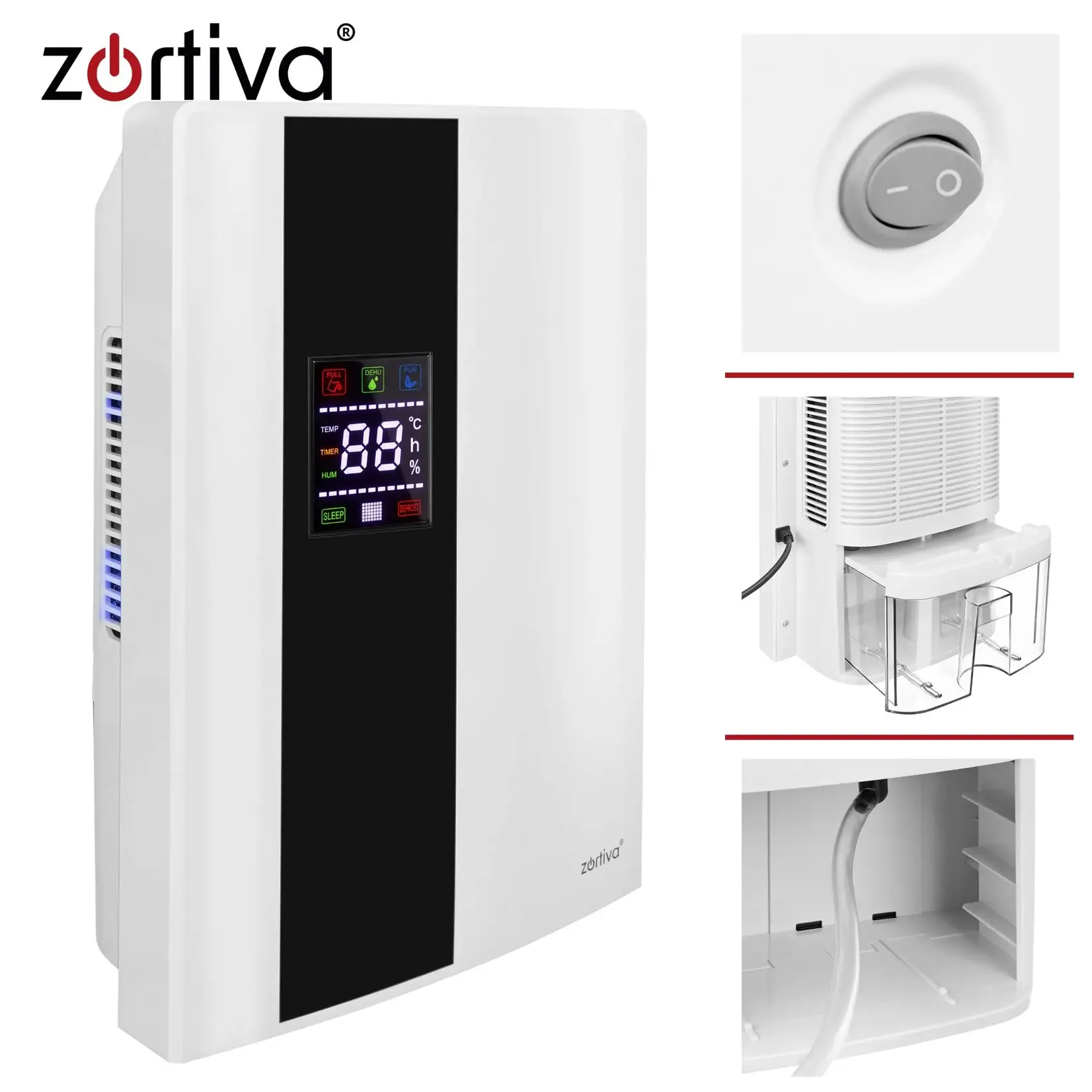 Bobbel Home Elektrische Luchtontvochtiger 2L 90W – Voor Ruimtes tot 30 m² – Hygrostaat 40 tot 70% – Timer – Slaapstand – Afstandsbediening