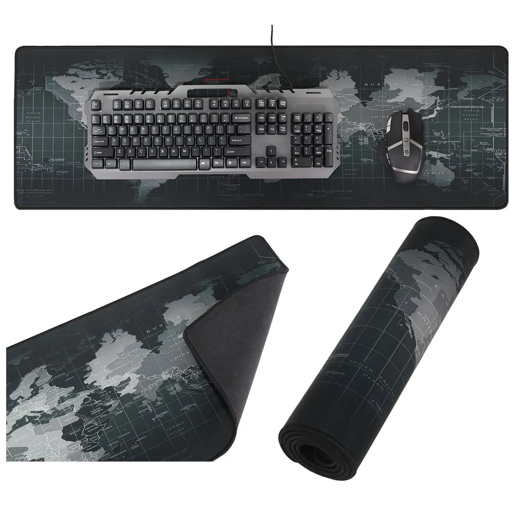 Bobbel Home XXL Mouse and Keyboard Pad 88 x 30 cm Grey – Non Slip Gaming Desk Mat – Water Resistant – For Optical and Laser Mice