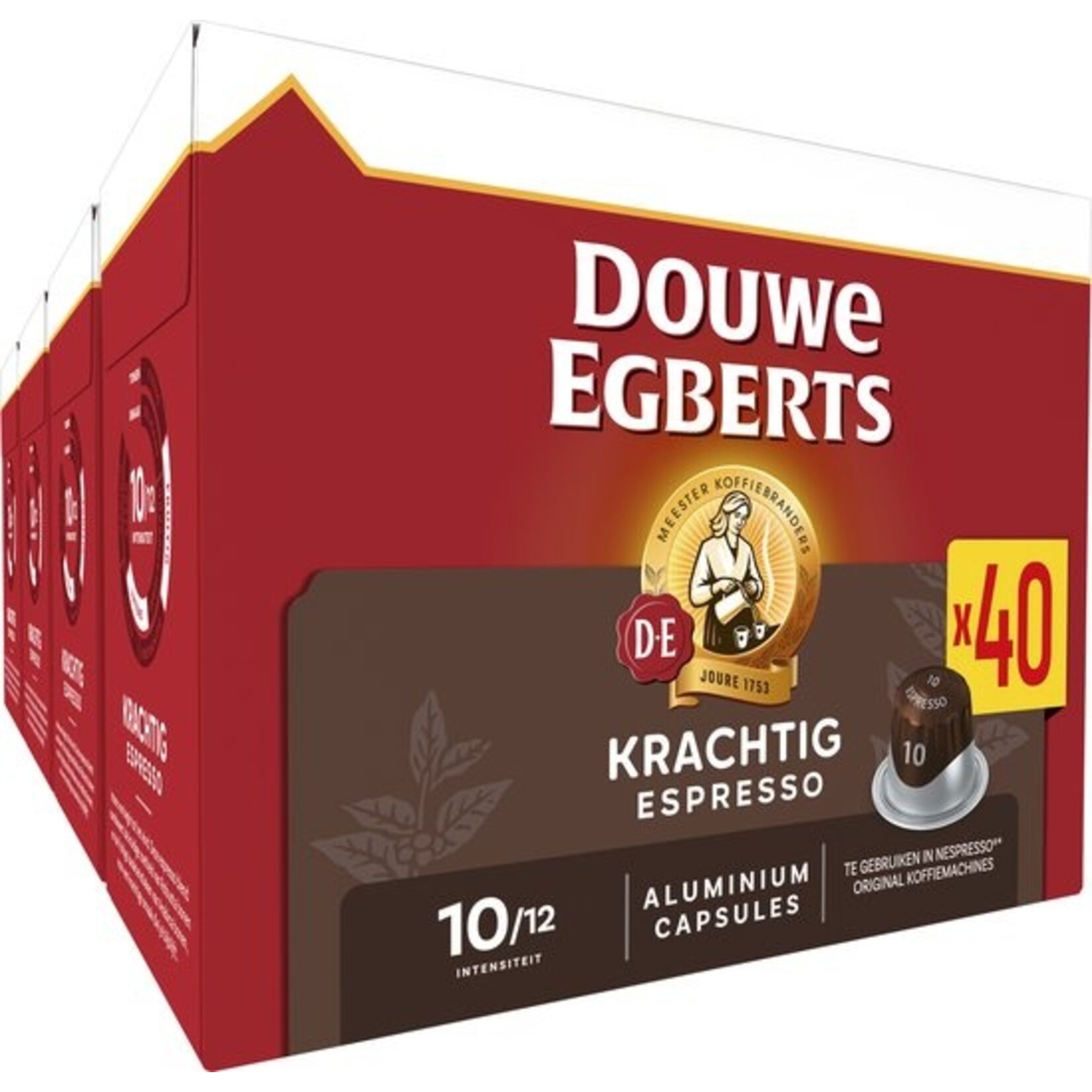 Bobbel Home Douwe Egberts Espresso Krachtig Coffee Capsules | 200 Capsules - Intensity 10/12 - Arabica and Robusta - For Nespresso Original and L’OR Barista