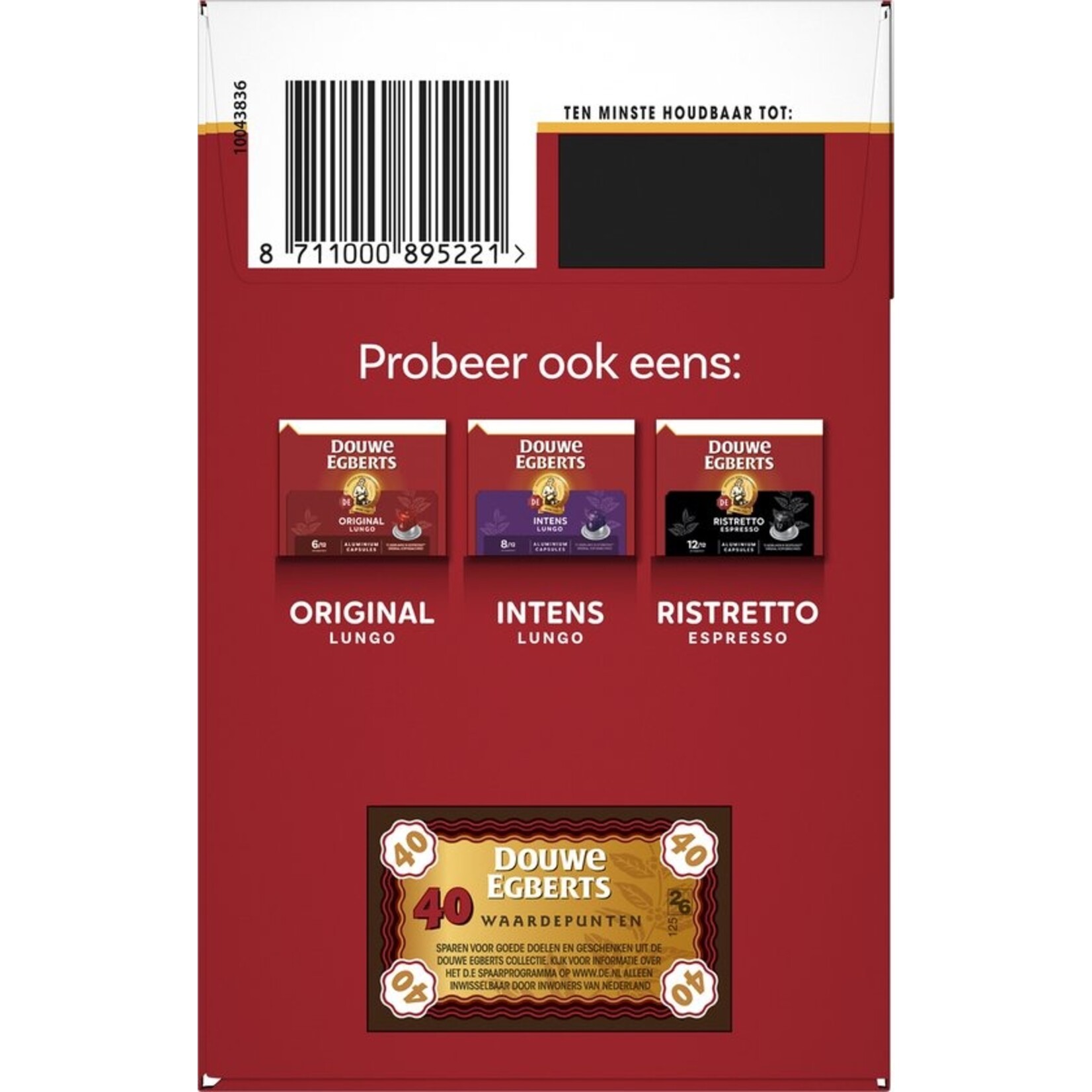 Bobbel Home Douwe Egberts Espresso Krachtig Koffiecups - 200 Capsules - Intensiteit 10/12 - Arabica en Robusta - Voor Nespresso Original en L’OR Barista