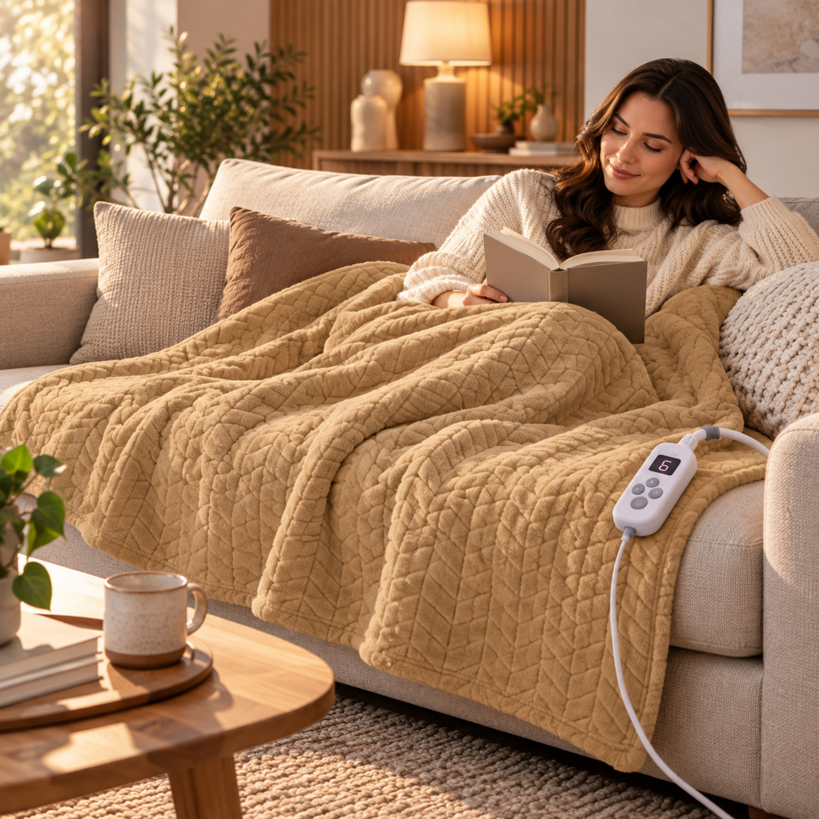 Parya Parya - Elektrische onderdeken - 180x130 cm - Polyester - Beige
