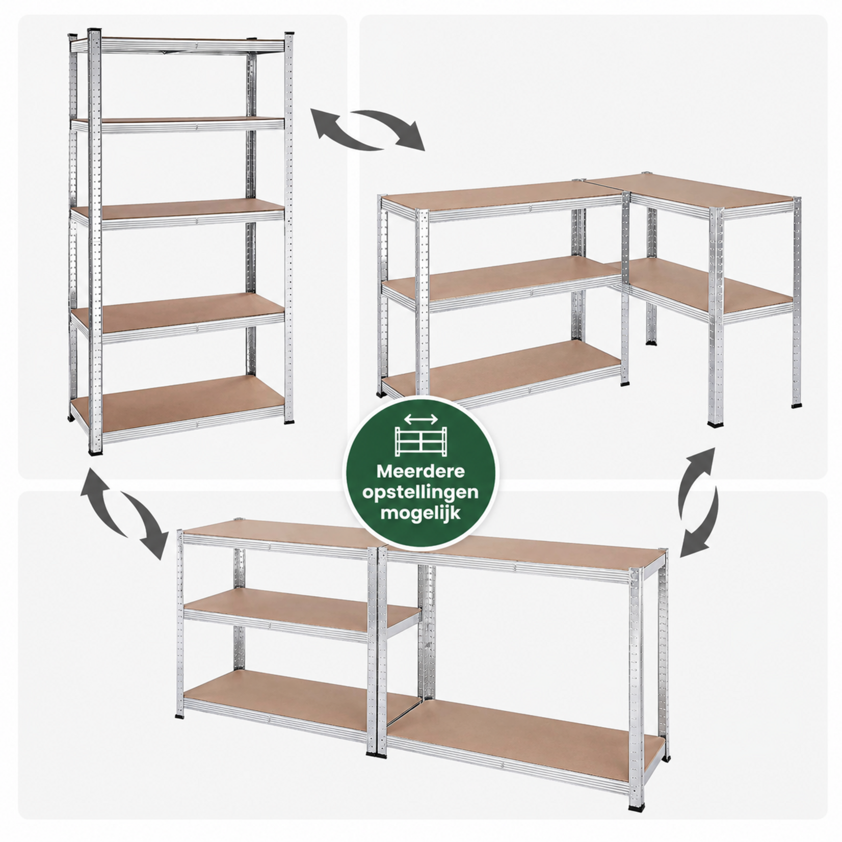 Bobbel Home Bobbel Home - Shelving cabinets - Heavy duty shelving - Set of 2 - Silver