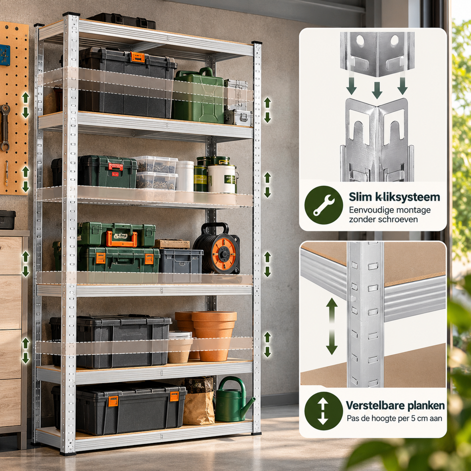 Bobbel Home Bobbel Home - Shelving cabinets - Heavy duty shelving - Set of 2 - Silver