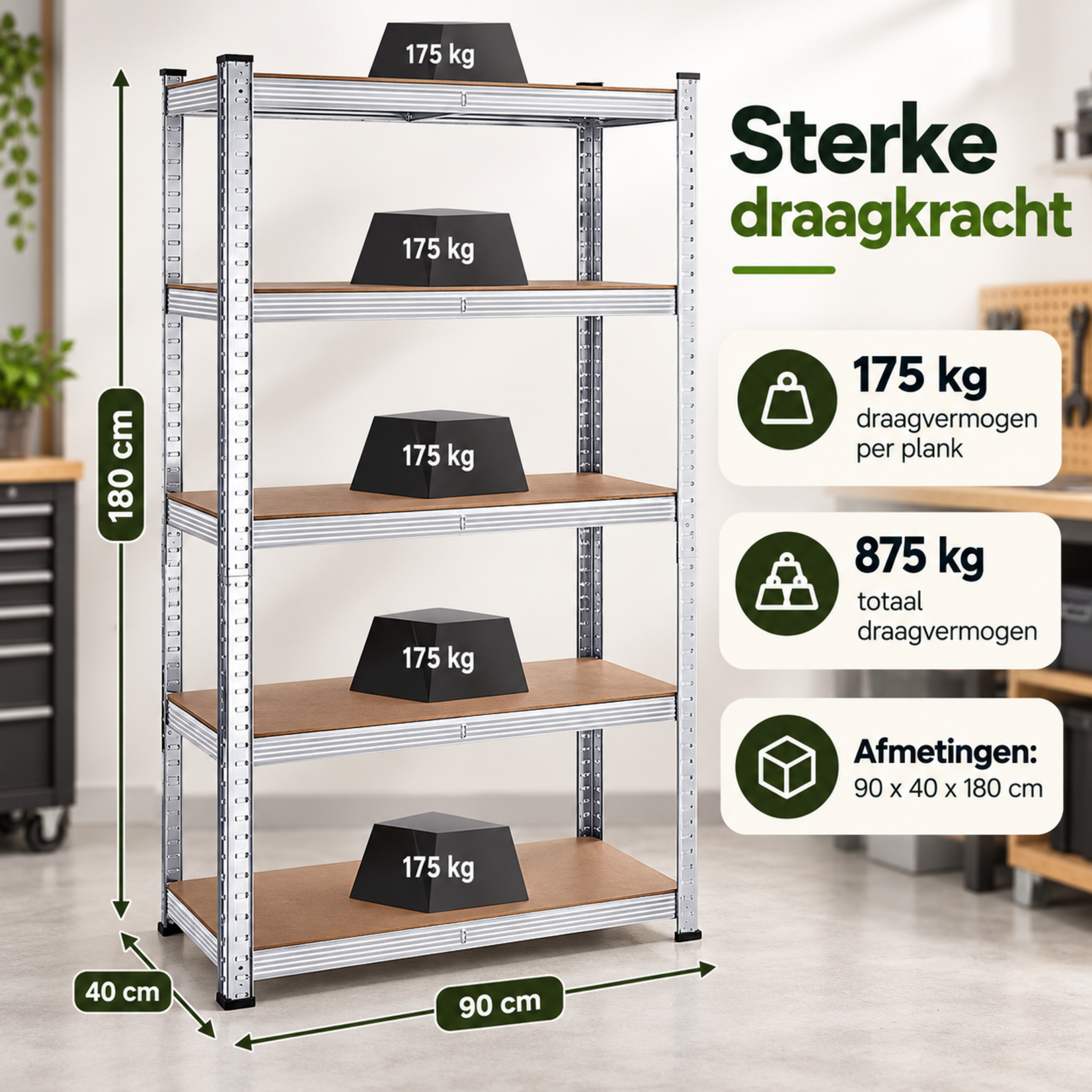 Bobbel Home Bobbel Home - Shelving cabinets - Heavy duty shelving - Set of 2 - Silver