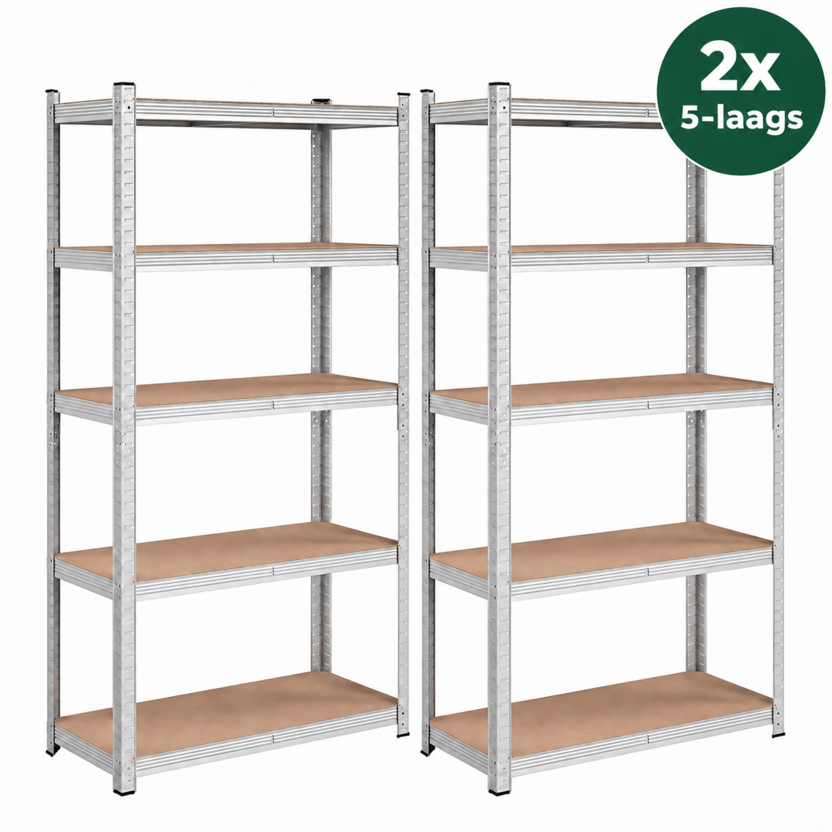 Bobbel Home Bobbel Home - Stellingkasten  - Rekken voor zwaar gebruik - Set van 2 - Zilver