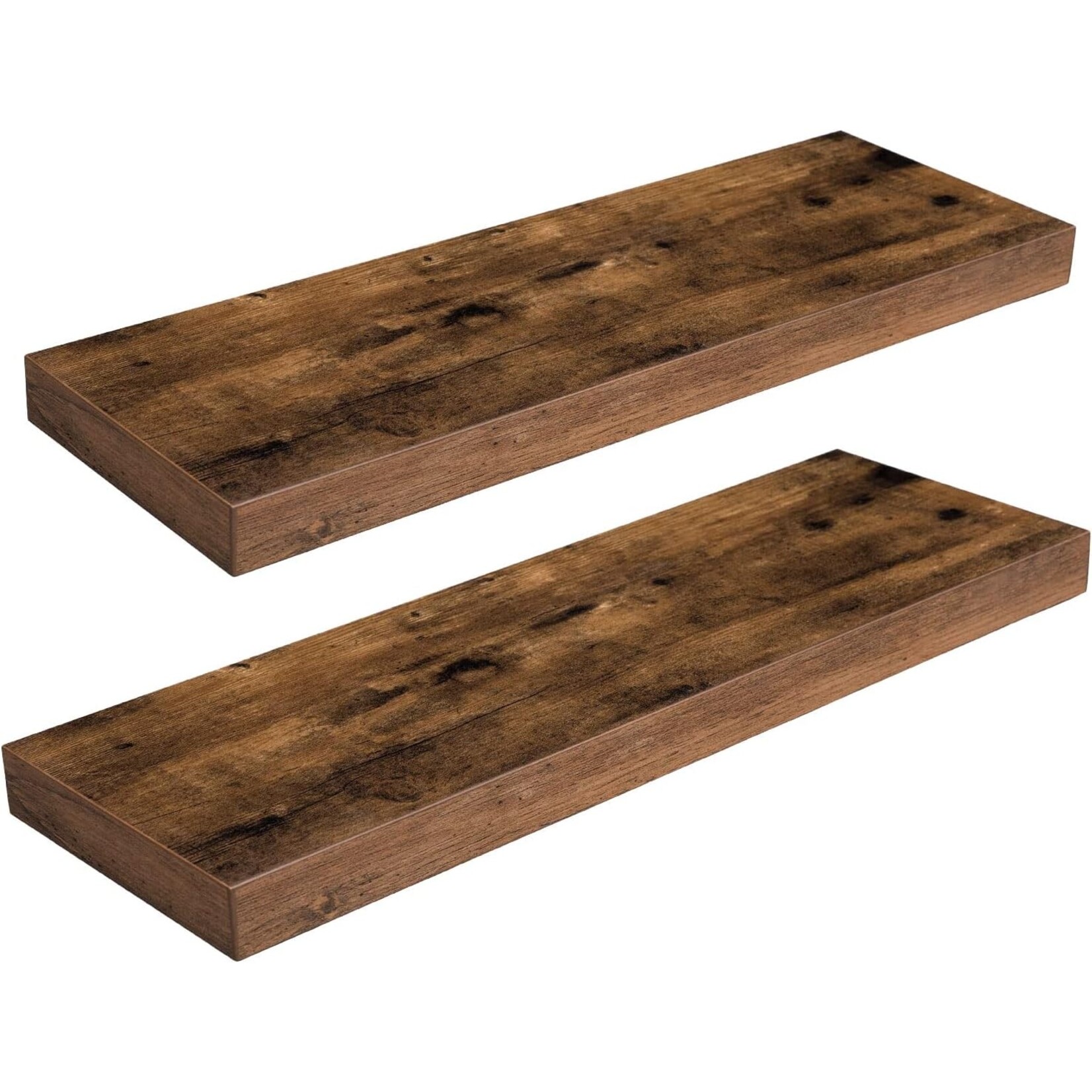 Bobbel Home Bobbel Home Wandplanken set van 2 - Zwevende planken - Wandrek - 60 x 20 cm - Onzichtbare bevestiging - Vintagebruin