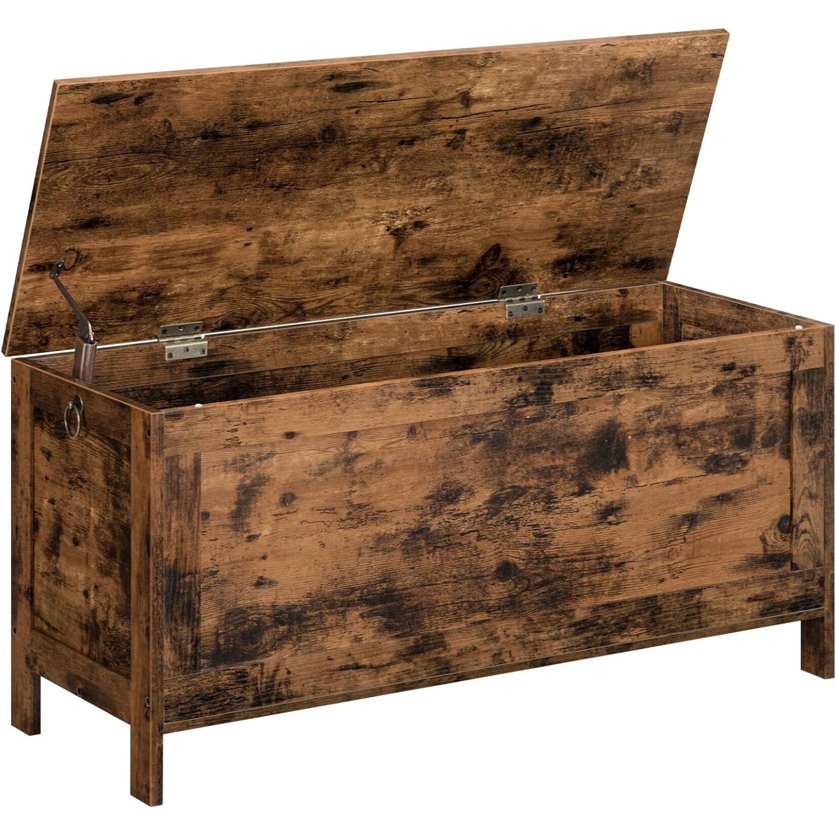 Bobbel Home Bobbel Home Wooden Storage Chest with Lid | Rustic Brown | 100 x 40 x 48 cm | Practical Home Storage