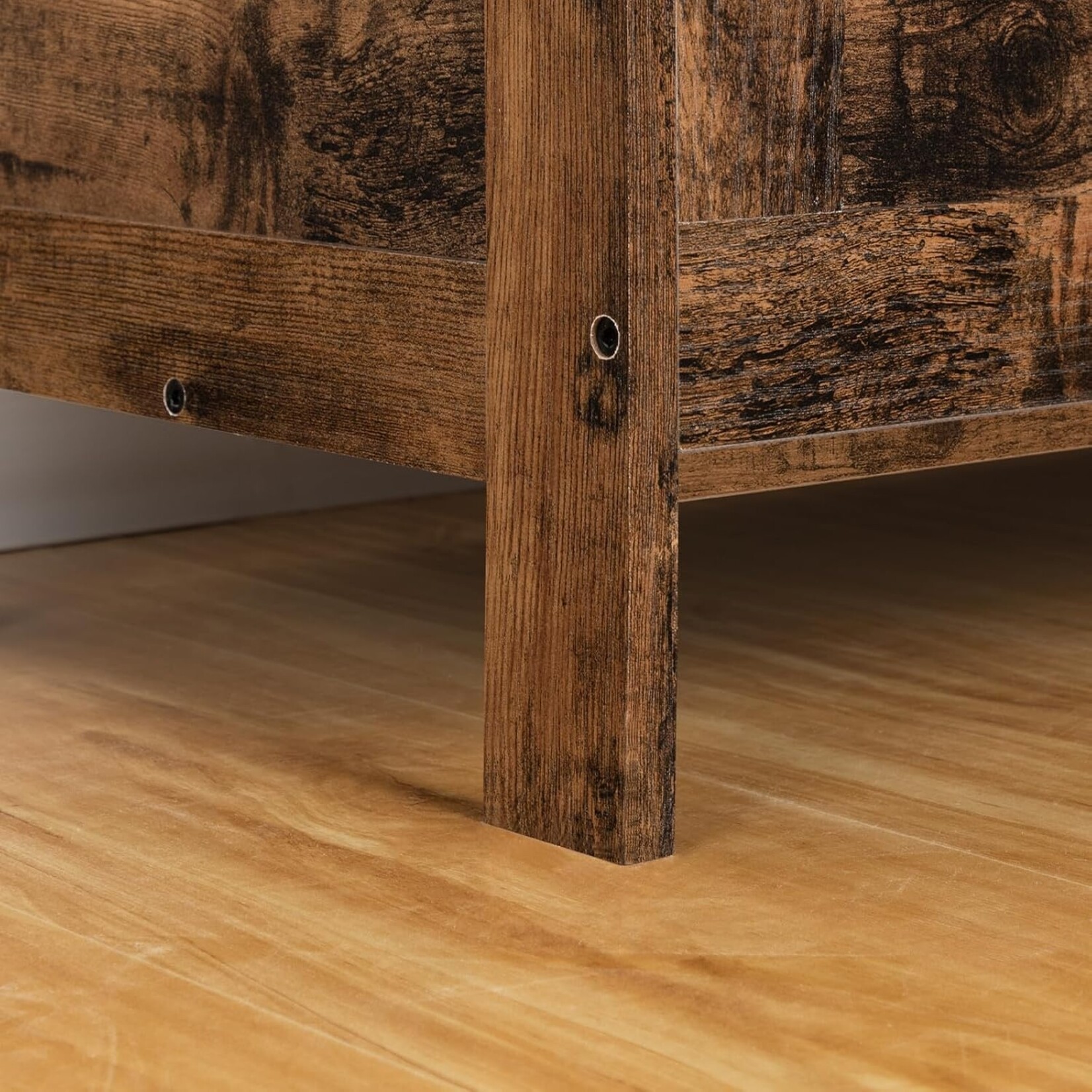 Bobbel Home Bobbel Home Opbergkist met deksel | Rustiek bruin | 100 x 40 x 48 cm | Praktisch opbergmeubel voor thuis