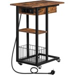 Bobbel Home Bobbel Home Side Table with Charging Station and Wheels