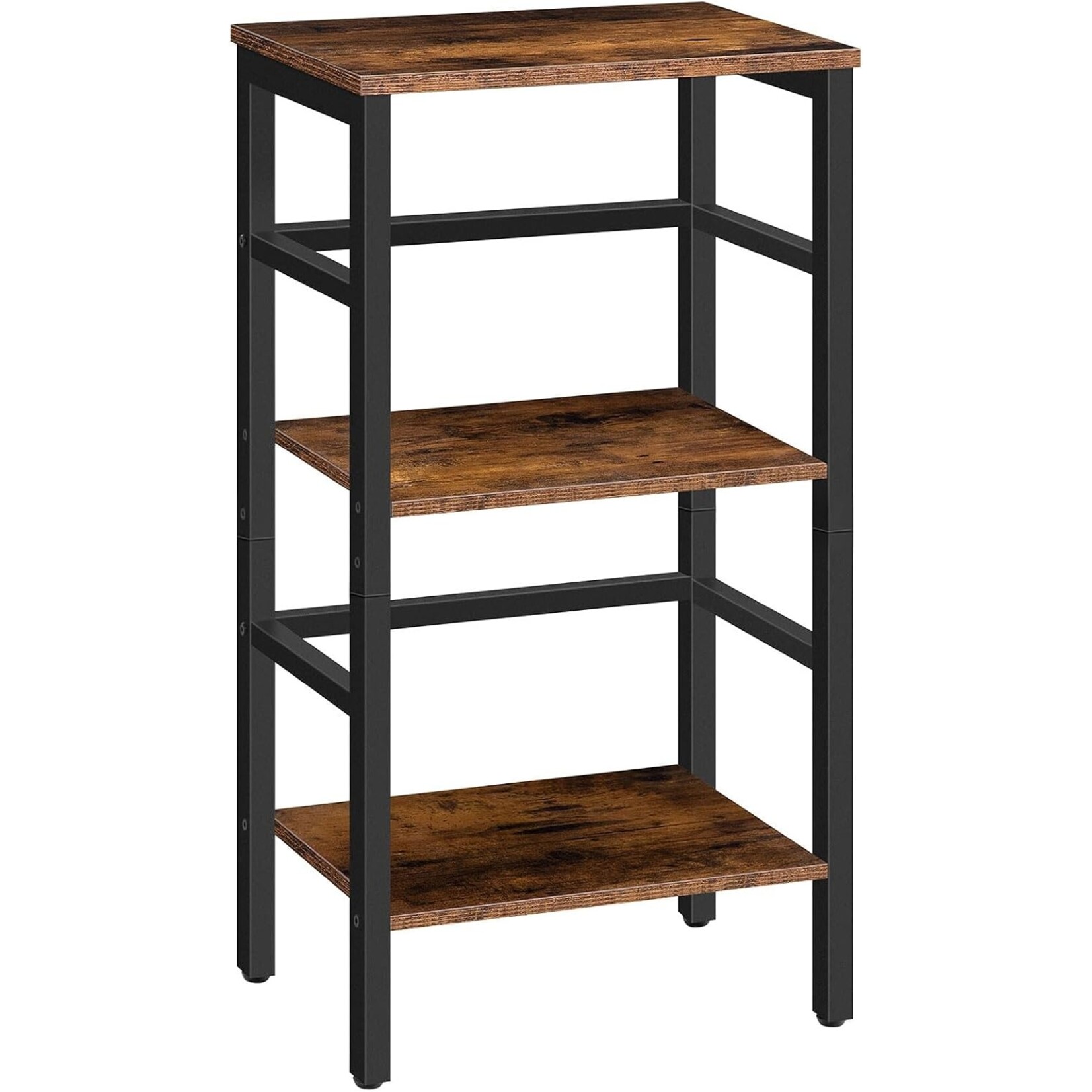 Bobbel Home Bobbel Home Smalle boekenkast met 3 niveaus 81 cm | 40 x 30 x 81 cm | Vintagebruin En Zwart
