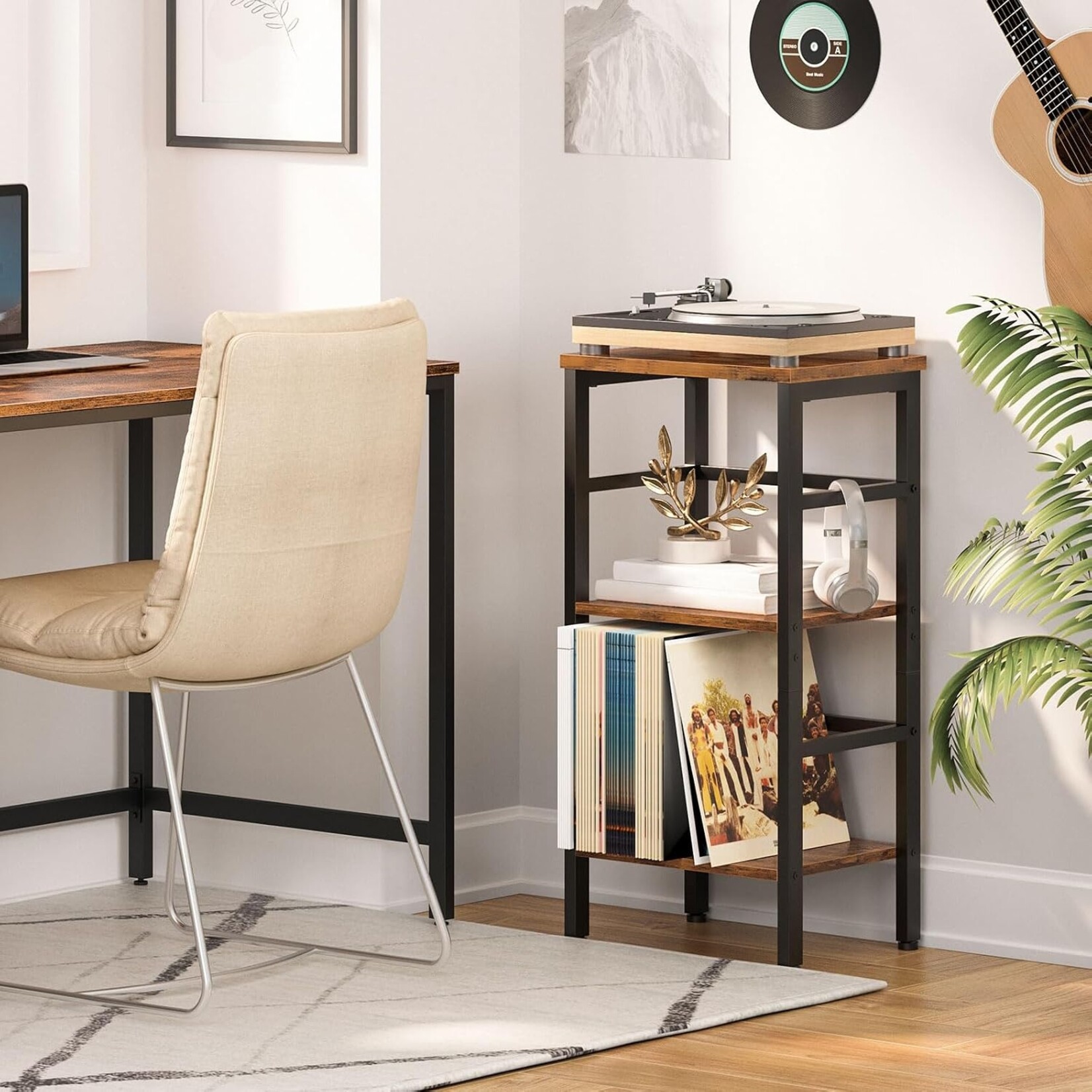 Bobbel Home Bobbel Home Slim 3 Tier Bookshelf 81 cm | 40 x 30 x 81 cm | Rustic Brown And Black