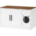 Bobbel Home Bobbel Home Kattenbakmeubel met 2 deuren in wit en walnoot