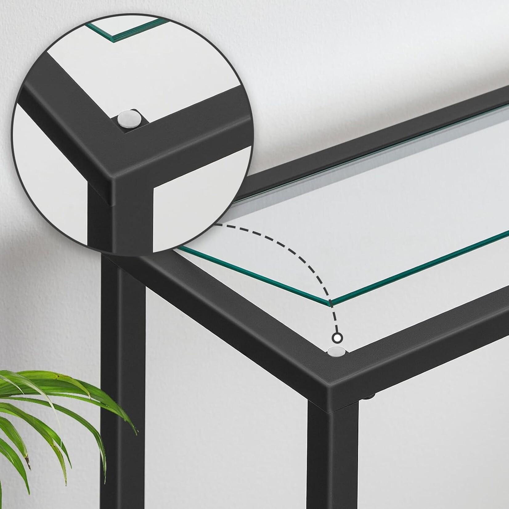 Bobbel Home Bobbel Home Console Table with 2 Glass Shelves | Black | Practical Home Storage