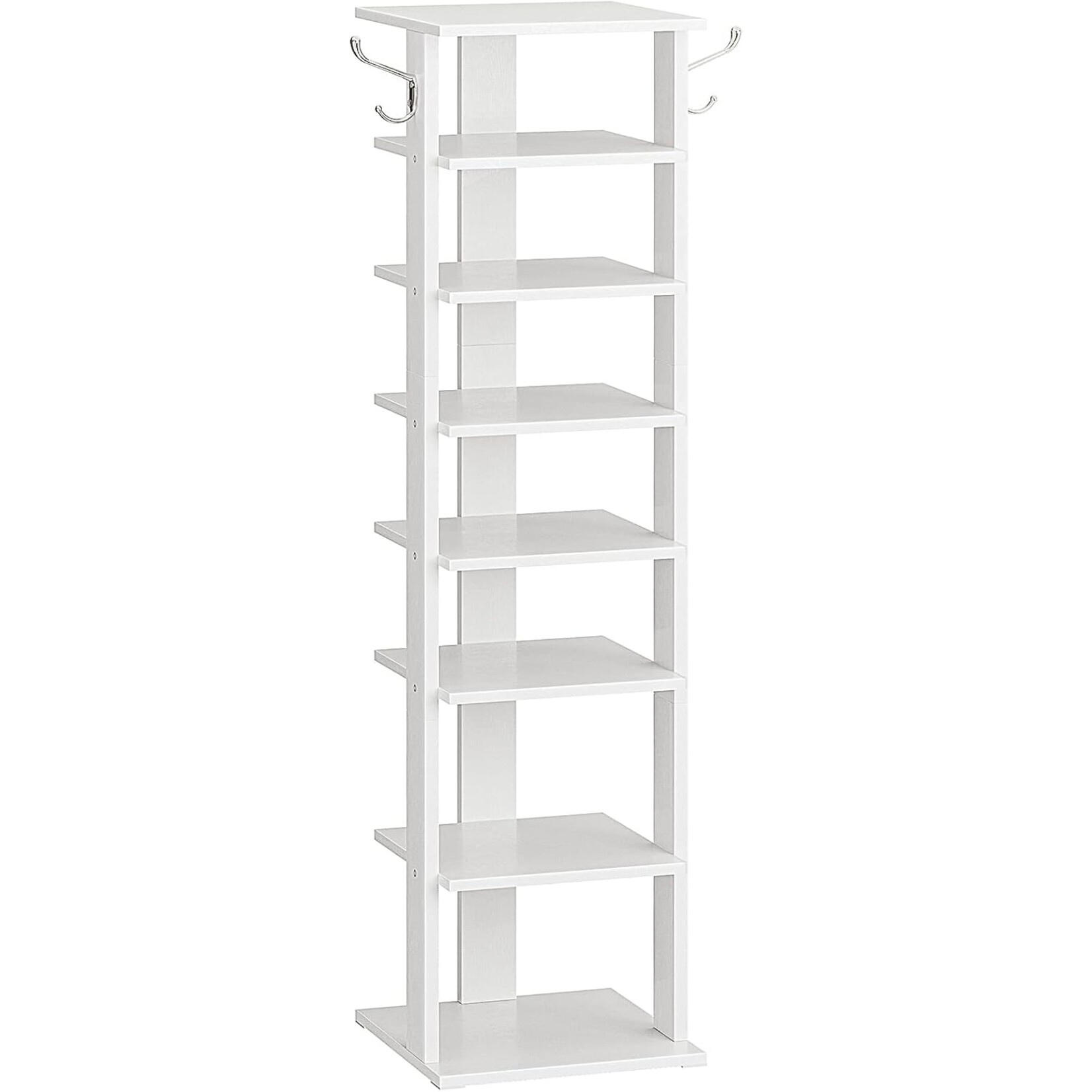 Bobbel Home Bobbel Home Smalle schoenenkast met 8 niveaus | Wit | 28 x 28 x 113 cm | Praktisch opbergmeubel voor thuis