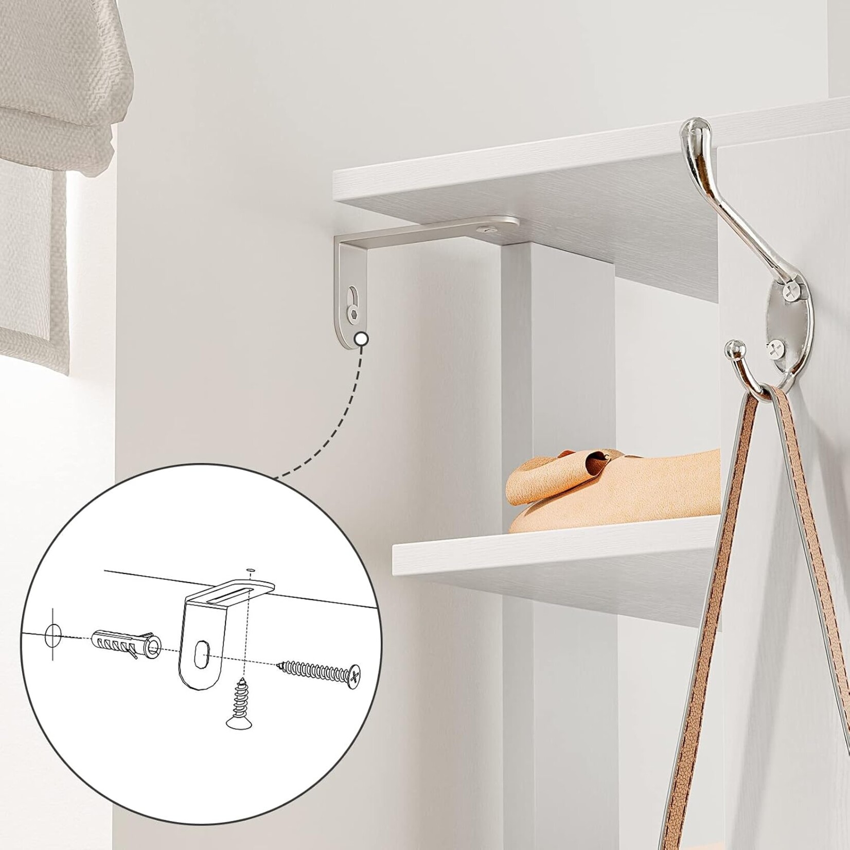 Bobbel Home Bobbel Home Smalle schoenenkast met 8 niveaus | Wit | 28 x 28 x 113 cm | Praktisch opbergmeubel voor thuis
