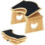 Bobbel Home Bobbel Home Inklapbare bamboe toiletkruk met antislip 40 cm