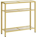 Bobbel Home Bobbel Home Gouden sidetable van glas met 3 niveaus 75 cm