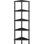 Bobbel Home Bobbel Home Zwarte hoekboekenkast met 5 planken