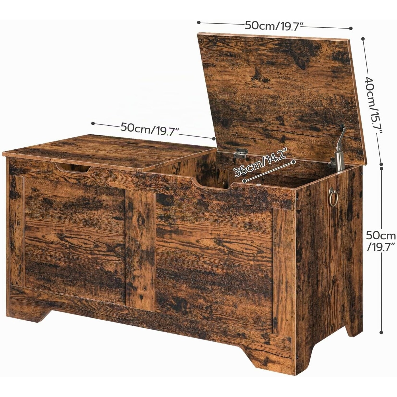 Bobbel Home Bobbel Home 100 cm Storage Chest with Two Lids | 100 x 40 x 50 cm | Rustic Brown