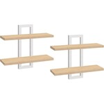Bobbel Home Bobbel Home Zwevende wandplanken set van 2 met dubbele niveaus 38 cm