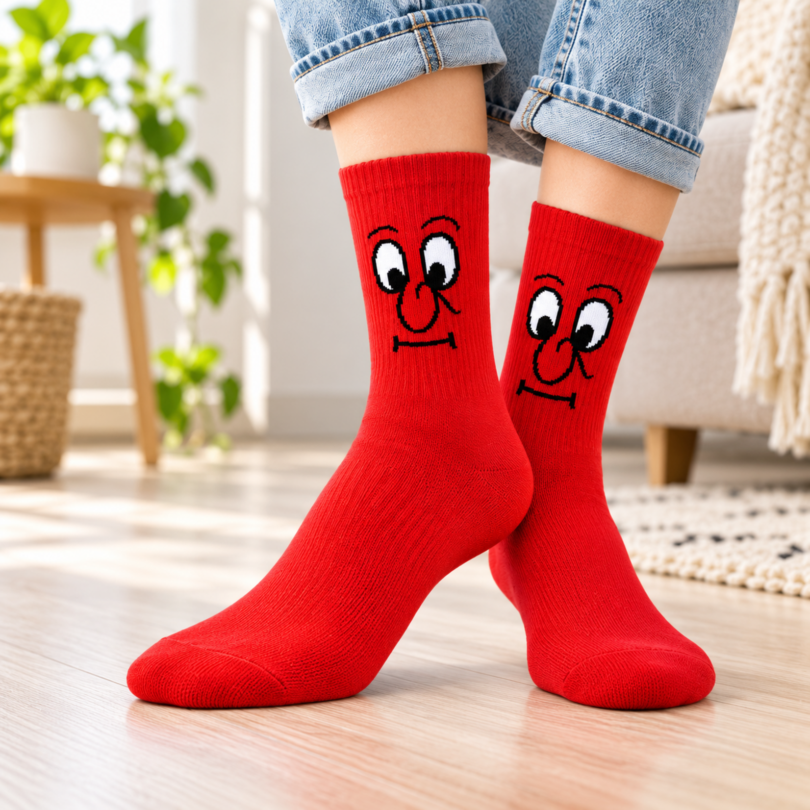 Parya Smiling Socks 10 Paar Grappige Sokken Dames en Heren | Lange Kleurrijke Sokken met Vrolijke Gezichten | Maat 35 t/m 42 | Multicolor