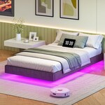 Bobbel Home Bobbel Home Eenpersoons bedframe 90 x 200 cm met LED verlichting en laadstation