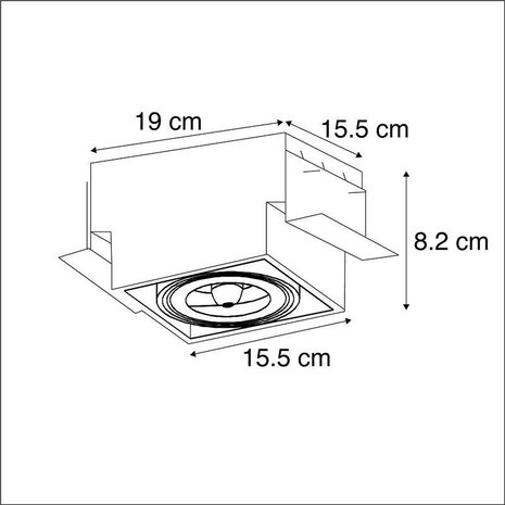 Einbaustrahler Bado 1 Licht AR111 schwarz Trimless Einbaustrahler Bado 1 Licht AR111 schwarz Trimless