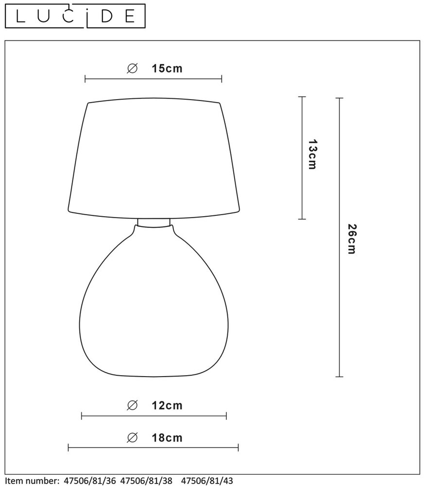 Lucide RAMZI - Tischleuchte - Ø 18 cm - 1xE14 - Braun Lucide RAMZI - Tischleuchte - Ø 18 cm - 1xE14 - Braun